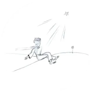 👑 12d93c77 The Little Prince Pangeran Kecil, pangeran, bintang, bunga, Antoine de Saint-Exupéry, buku anak telegram sticker