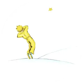 👑 2d480430 The Little Prince Pangeran Kecil, Bintang, Kuning, Karakter, Buku, Buku anak-anak telegram sticker