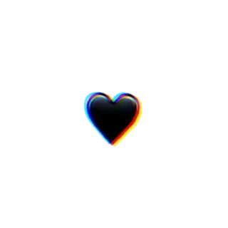 🖤 bb0359a6 cœur, amour, cœur noir, effet glitch, abstrait, symbole telegram sticker