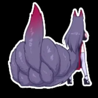 🖕 7c9e8084 アニメ, 狐娘, 獣耳, 可愛い, 尻尾, 獣の耳, ファンタジー telegram sticker