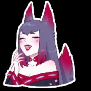 😄 9e86e787 アニメ, ステッカー, イラスト, 漫画, 狐, 女の子, 笑顔, 可愛い telegram sticker