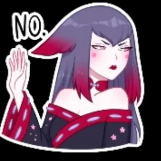 😿 faf2c03a NO. аниме, девушка, нет, неодобрение, отклонить whatsapp sticker