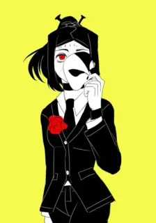 😄 3494610a anime, rose, suit, mask, character, manga telegram sticker