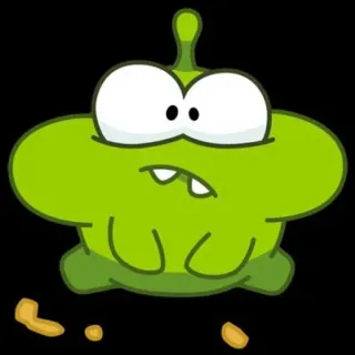🥴 3eb5a83f Om Nom Cut the Rope 緑, モンスター, 漫画, かわいい, ゲーム telegram sticker