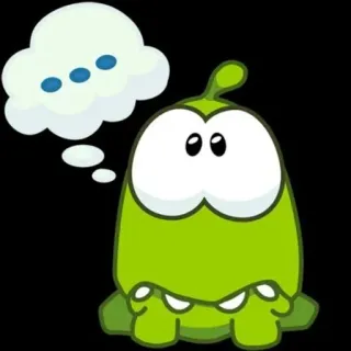 😦 92ad5d31 Om Nom Cut the Rope カットザロープ, オムノム, ゲーム, モンスター, 思考 telegram sticker