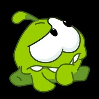 🧐 ec043823 Om Nom Cut the Rope 緑, モンスター, 漫画, かわいい, ゲーム telegram sticker