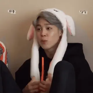 🤷‍♀️ e6161bf5 위풍 당당 orang, topi kelinci, korea, meme whatsapp sticker