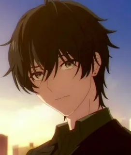 🙂 799aa69b 动漫, 男孩, 深棕色, 英俊, 男性, 人物, 肖像 telegram sticker