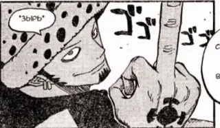 🖕 81f6698a Trafalgar Law One Piece ЗЫРЬ 애니메이션, 원피스, 가운데 손가락, 트라팔가 로, 불쾌한, 만화, 제스처 telegram sticker
