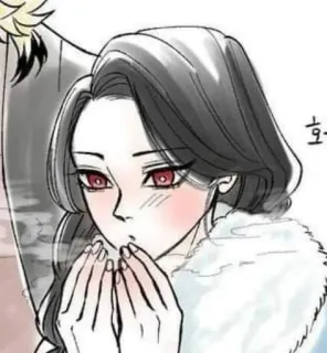 ✨ 57c1a634 여자, 그림, 일러스트, 만화, 겨울, 추위 telegram sticker