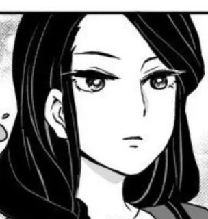 ✨ e6ed87f2 애니메이션, 만화, 여자, 검은 머리, 진지한 telegram sticker