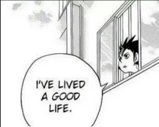 🏐 edaae0f7 Nishinoya Yuu Haikyuu!! I'VE LIVED A GOOD LIFE. Anime, Manga, Pallavolo, Finestra, Addio whatsapp sticker