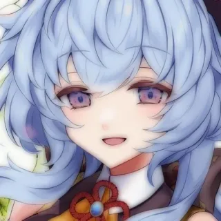 😊 23addf38 Ganyu Genshin Impact anime, video game, karakter, rambut biru, imut, Genshin Impact, Ganyu telegram sticker