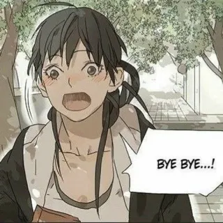 🌟 1e2b55e6 BYE BYE...! Cartoon, Anime, Manga, Abschied, Lebewohl whatsapp sticker