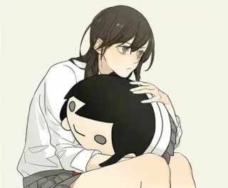 🌟 5716f086 Anime, Manga, Mädchen, Cartoon, Umarmung, Süß, Figur whatsapp sticker