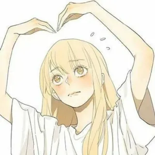 🌟 07b7add3 meisje, schattig, hart, blond, personage, anime, tekening telegram sticker