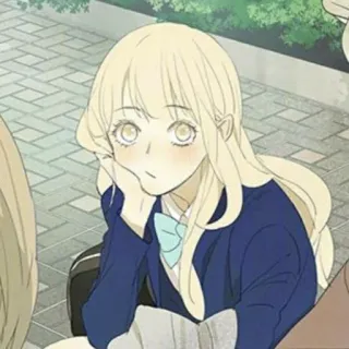 🌟 62acbf6c Anime, Meisje, Schooluniform, Leuk, Blond haar telegram sticker