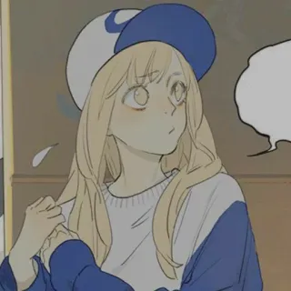 🌟 97e8e036 Anime meisje, Blond haar, Cartoon, Illustratie, Vrouwelijk, Kunst, Leuk telegram sticker