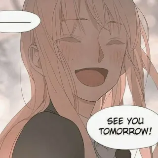 🌟 e47603e8 SEE YOU TOMORROW! dag, cartoon, strip, tot ziens, morgen, groet telegram sticker