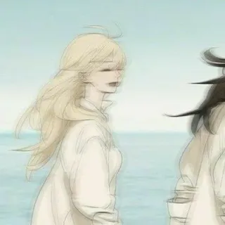 🌟 f246c1c2 vrouw, meisje, schets, anime, illustratie, tekening telegram sticker