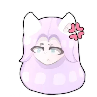 😡 8075f29f 화난, 애니메이션, 고양이 소녀, 카와이 telegram sticker