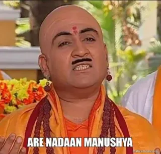 🤔 abccbeb3 ARE NADAAN MANUSHYA indian, man, expression, comedy telegram sticker