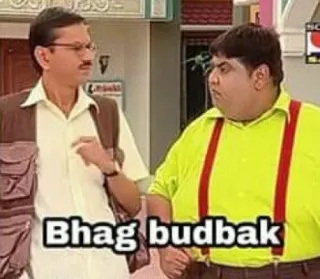 🤯 b9c0ec1a Bhag budbak meme, indian, comedy, funny telegram sticker