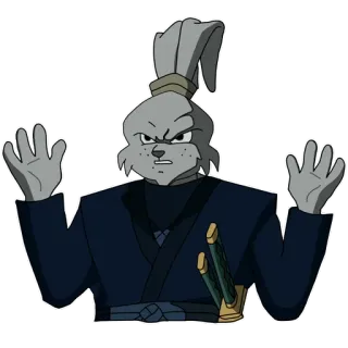 🎭 540fa883 coniglio, antropomorfo, samurai, spada, anime whatsapp sticker