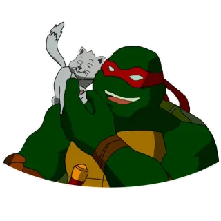 🥰 e3741331 Raphael Teenage Mutant Ninja Turtles Tartaruga Ninja, Raffaello, Gatto, Animale domestico, Cartone animato, TMNT whatsapp sticker