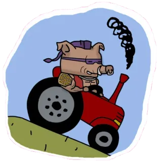 🚜 41b8c11a maiale, cartone animato, trattore, agricoltura telegram sticker