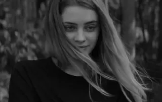 🔗 3c93084f retrato, mujer, blanco y negro, pelo, cara, chica telegram sticker