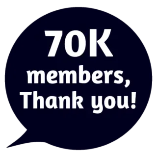 ❤ 139118fb 70K members, Thank you! 会员, 谢谢, 庆祝, 社区, 里程碑 whatsapp sticker