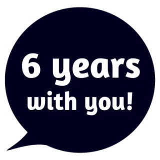❤ 31f1f4e3 6 years with you! 周年纪念, 庆祝, 关系, 年, 一起 whatsapp sticker