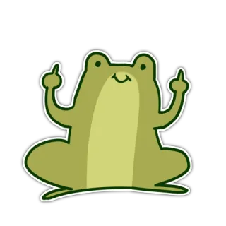 🖕 1b4117cb 青蛙, 中指, 冒犯, 手势, 卡通, 动物 whatsapp sticker