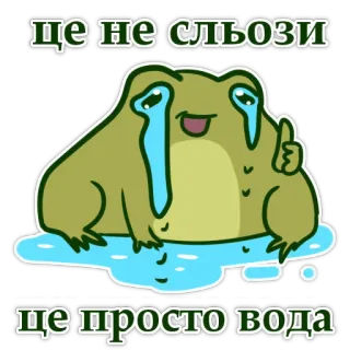 😭 6b76cc81 це не сльози
це просто вода 青蛙, 哭泣, 水, 搞笑, 表情包, 卡通 whatsapp sticker