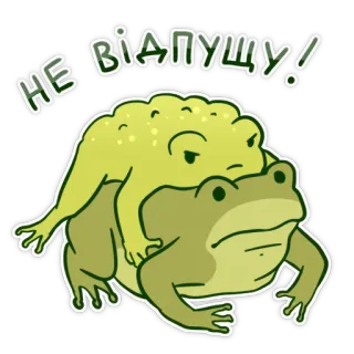 🥺 77995d45 НЕ ВІАПУЩУ! 青蛙, 两栖动物, 卡通, 动物, 搞笑, 幽默 whatsapp sticker
