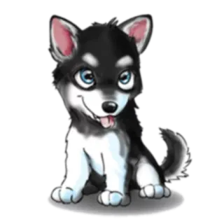 🙂 02c63772 小狗, 哈士奇, 狗, 动物, 宠物, 可爱 telegram sticker