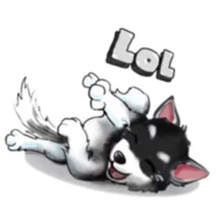 🤣 57db0617 LOL 狗, 哈士奇, 哈哈, 搞笑, 可爱, 动物, 卡通 telegram sticker