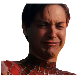 😢 2bda9932 Spider-Man tobey maguire, triste, piangere, meme, spiderman whatsapp sticker