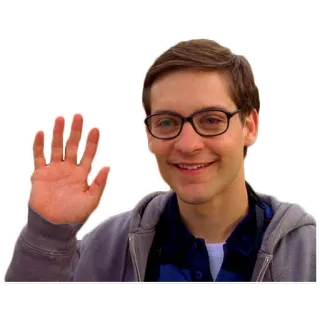 🖐 30d8415b Peter Parker Spider-Man Tobey Maguire, Spider-Man, Peter Parker, Saluto, Amichevole, Ciao whatsapp sticker