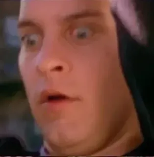 😟 cdfe3869 Peter Parker Spider-Man faccia scioccata, sorpreso, meme, Peter Parker, Spider-Man whatsapp sticker