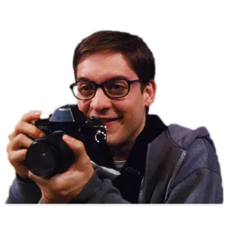 📷 e9522005 Peter Parker Spider-Man Peter Parker, Spider-Man, fotografia, Tobey Maguire, macchina fotografica whatsapp sticker