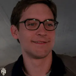 🕷 015edaf4 Tobey Maguire Spider-Man acteur, man, bril, portret, tobey maguire telegram sticker