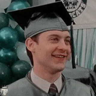 🕷 695c1ba0 Peter Parker Spider-Man afstuderen, blij, tobey maguire, acteur, spiderman telegram sticker