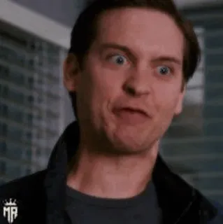 🕷 efe8d26a Tobey Maguire Meme, Grappig, Acteur, Expressie, Film telegram sticker