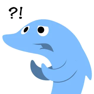 🤨 5061251b ?! domanda, blu, cartone animato, confuso, adesivo, espressione telegram sticker