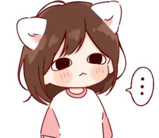 💭 d71f6513 ... orejas de gato, chica anime, lindo, dibujos animados, sonrojo, expresión, puntos telegram sticker