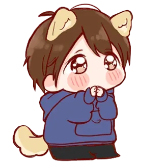 🖤 2f5af313 kawaii, anime, cute, dog ears, chibi telegram sticker