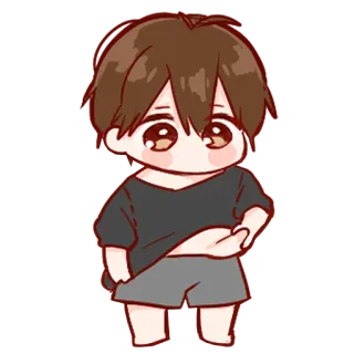 🖤 585987f9 anime, chibi, boy, cute, cartoon telegram sticker
