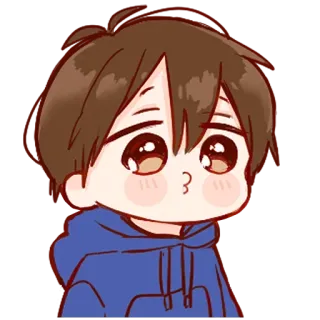 🖤 cdb0405a cartoon, anime, cute, chibi, boy, sticker telegram sticker
